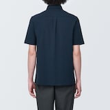 紳士　涼感ＵＶカット鹿の子編みボタンダウン半袖ポロシャツ