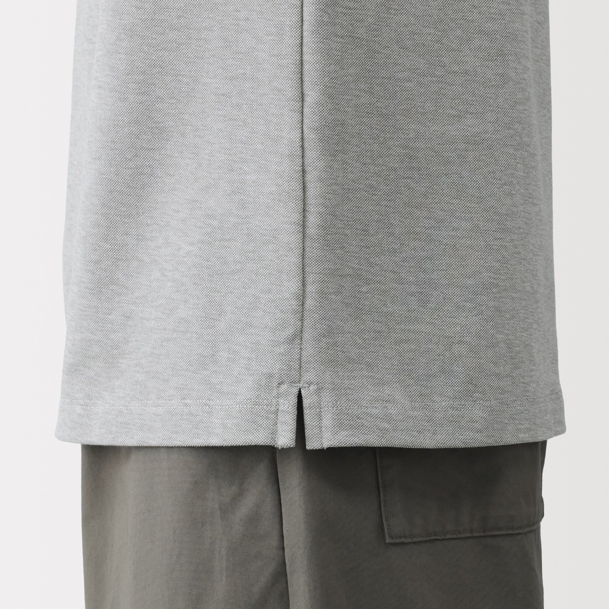 紳士　涼感ＵＶカット鹿の子編みボタンダウン半袖ポロシャツ