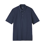 紳士　涼感ＵＶカット鹿の子編みボタンダウン半袖ポロシャツ