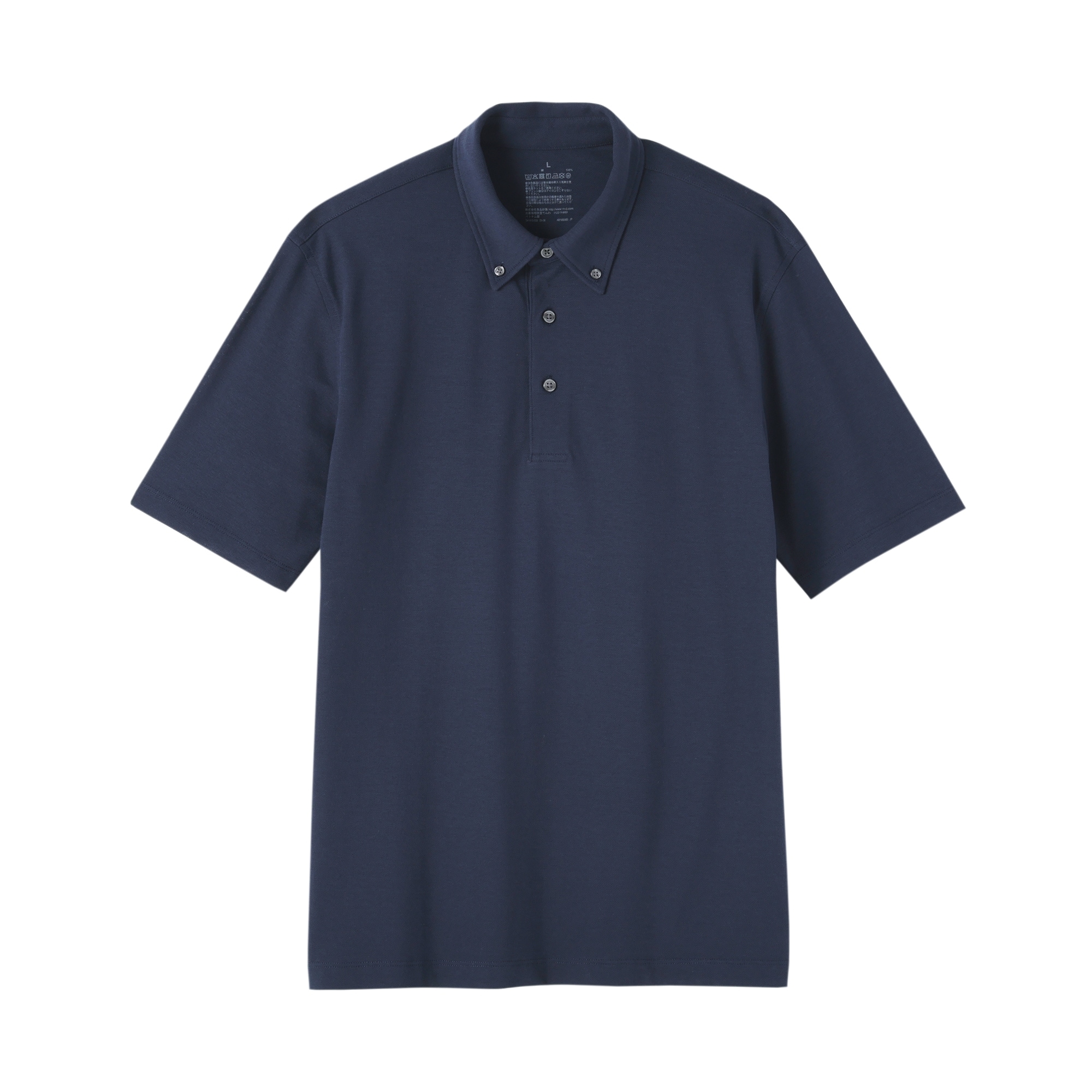 紳士　涼感ＵＶカット鹿の子編みボタンダウン半袖ポロシャツ