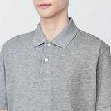 紳士　洗いざらし鹿の子編み半袖ポロシャツ