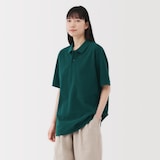 紳士　洗いざらし鹿の子編み半袖ポロシャツ