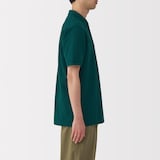 紳士　洗いざらし鹿の子編み半袖ポロシャツ