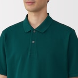 紳士　洗いざらし鹿の子編み半袖ポロシャツ