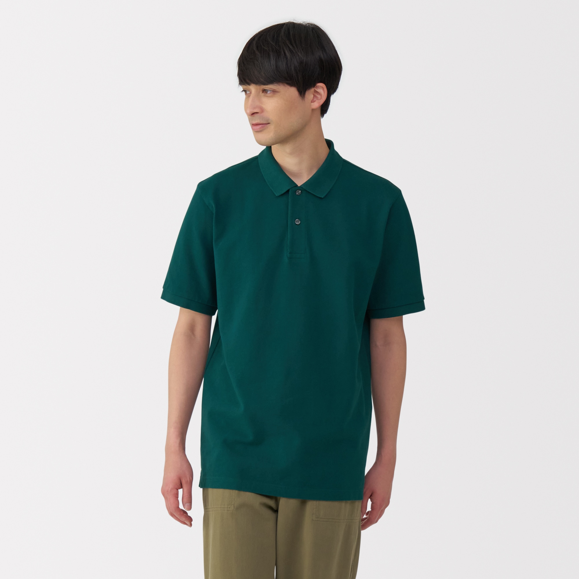 Lサイズ supreme　半袖　ポロシャツ　淡いグリーン　鹿の子素材 ニットシャツ CHOYA URBAN STYLE ニット 鹿の子ニット 半袖