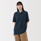 紳士　洗いざらし鹿の子編み半袖ポロシャツ