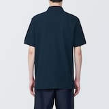 紳士　洗いざらし鹿の子編み半袖ポロシャツ