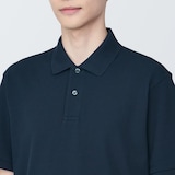 紳士　洗いざらし鹿の子編み半袖ポロシャツ