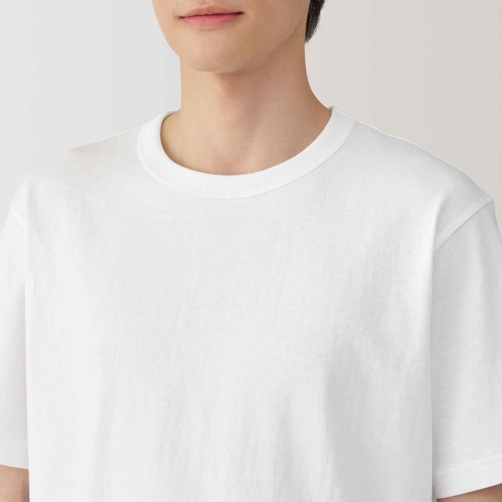 紳士 洗いざらし太番手クルーネック半袖Tシャツ | 無印良品