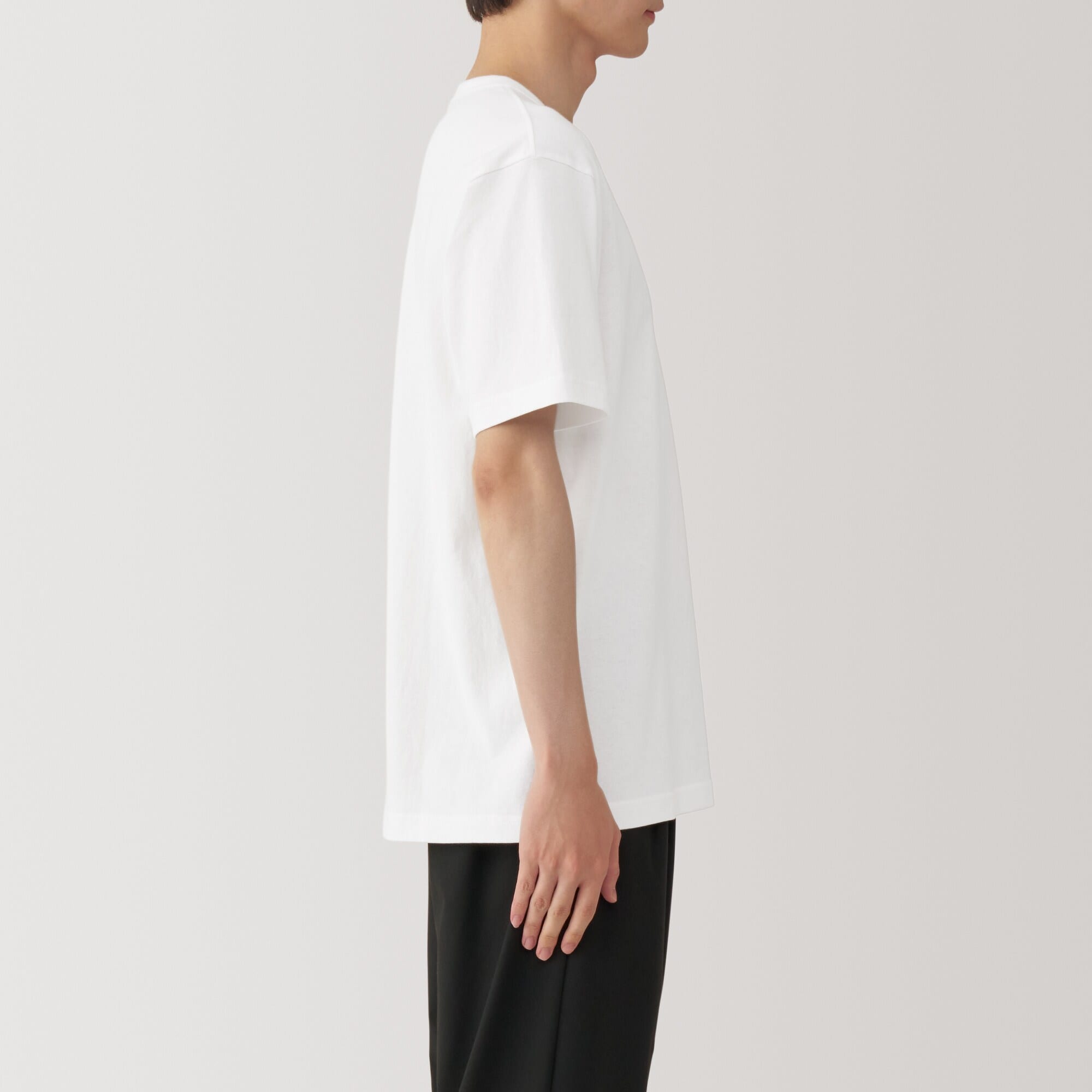 紳士 洗いざらし太番手クルーネック半袖Tシャツ | 無印良品