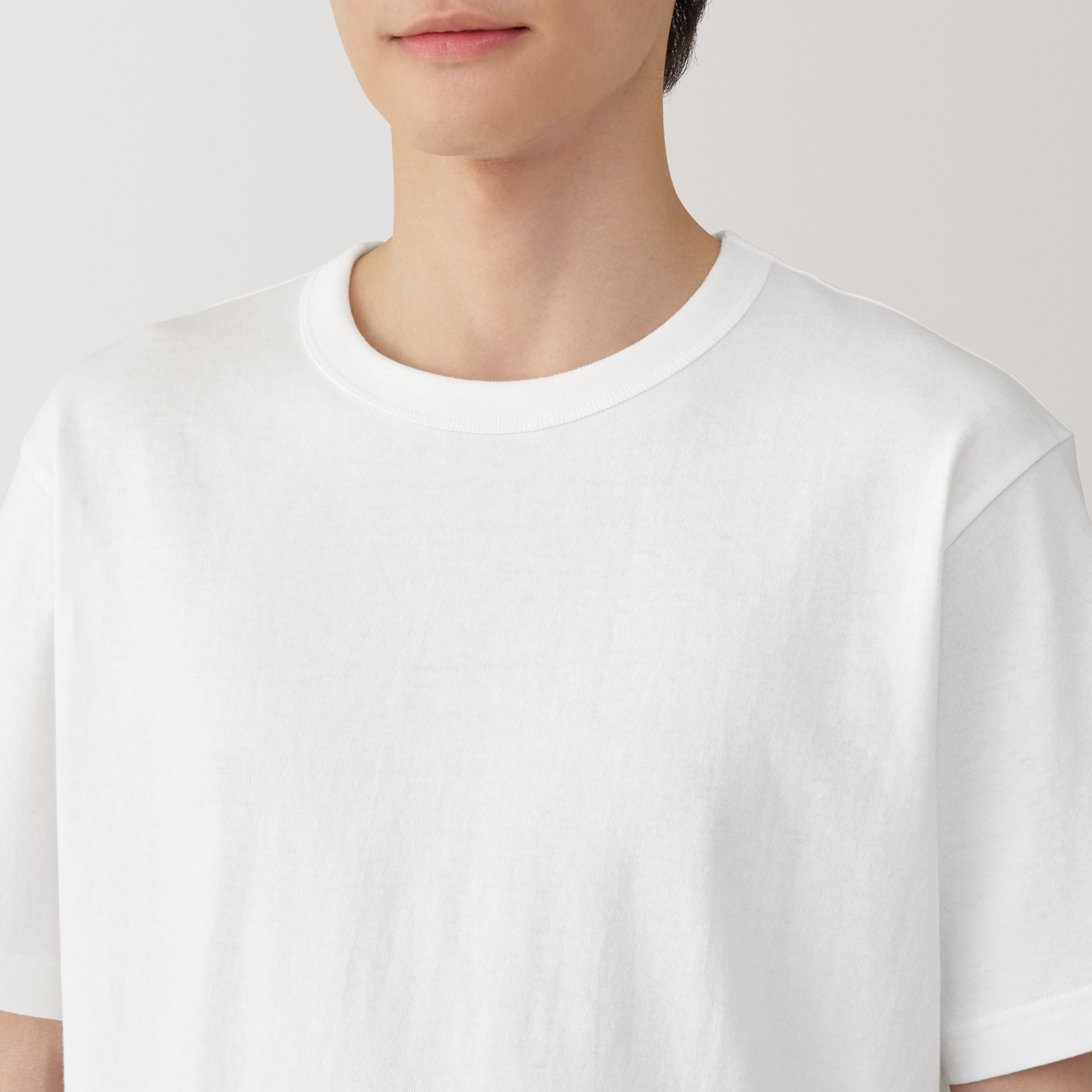 紳士 洗いざらし太番手クルーネック半袖Tシャツ | 無印良品