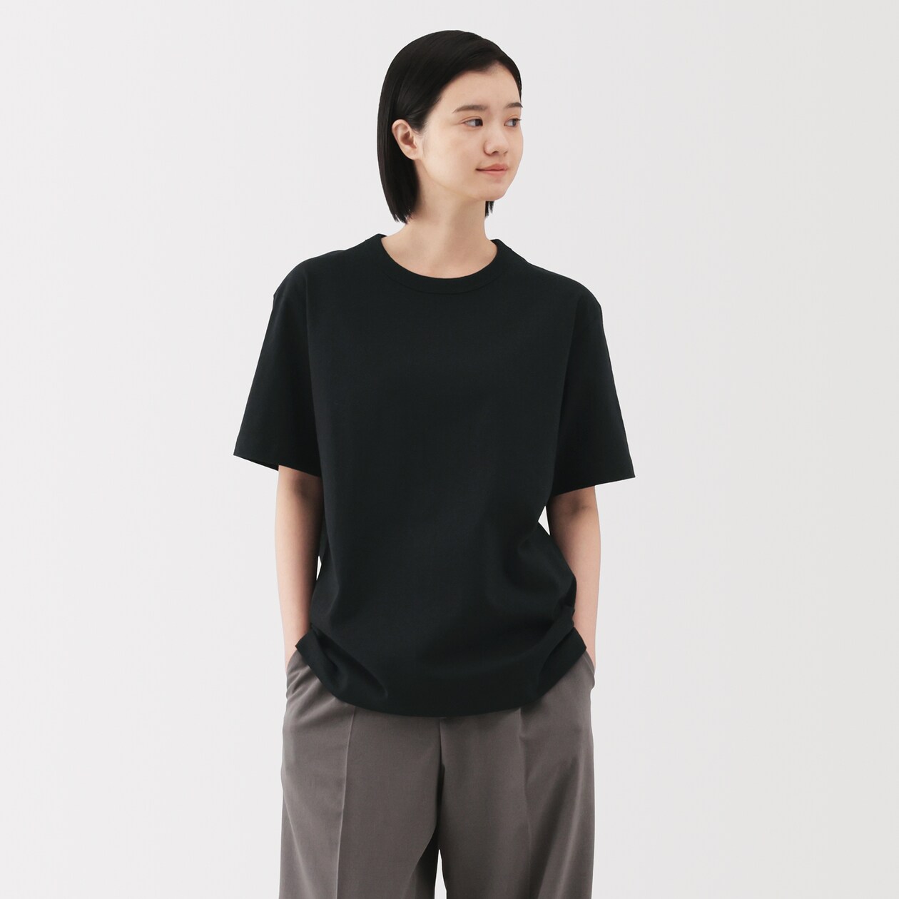 紳士　洗いざらし太番手クルーネック半袖Ｔシャツ
