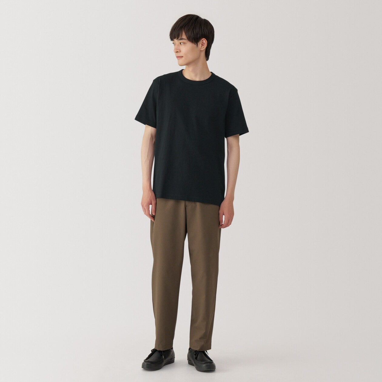 紳士　洗いざらし太番手クルーネック半袖Ｔシャツ