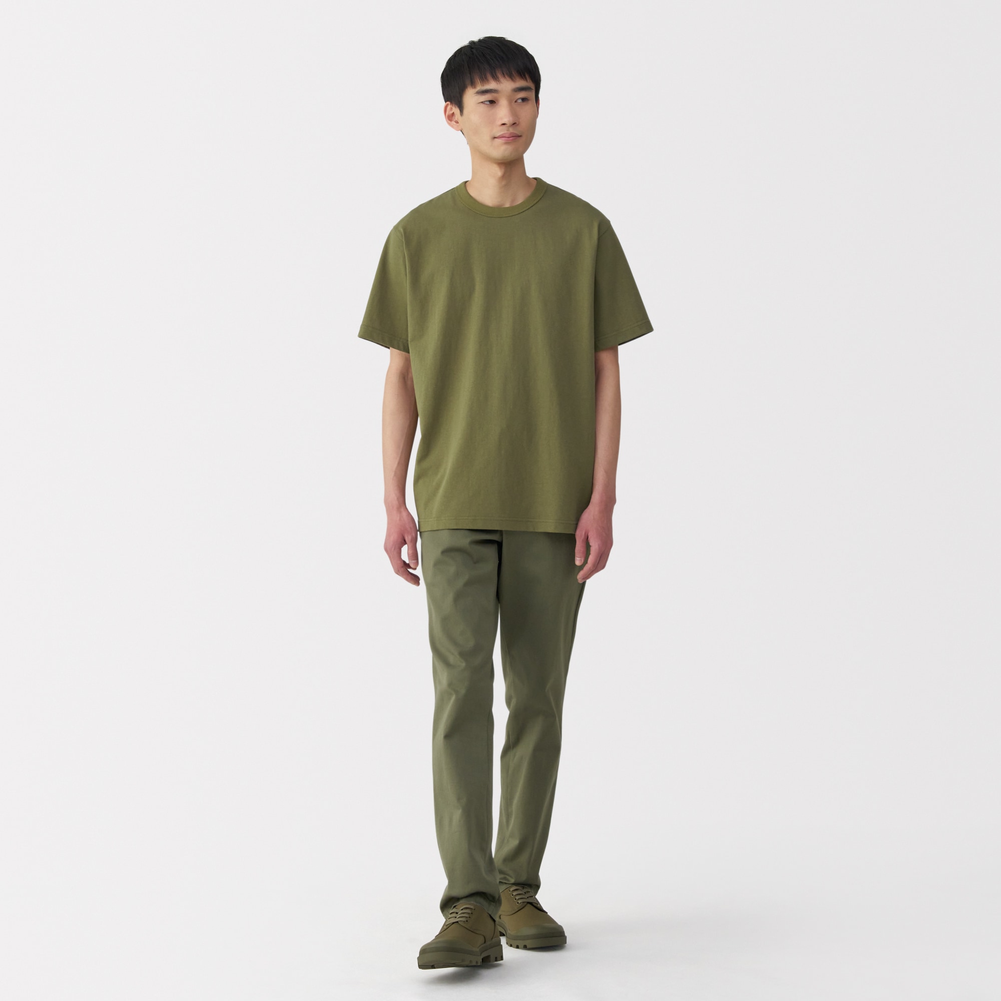 紳士　洗いざらし太番手クルーネック半袖Ｔシャツ