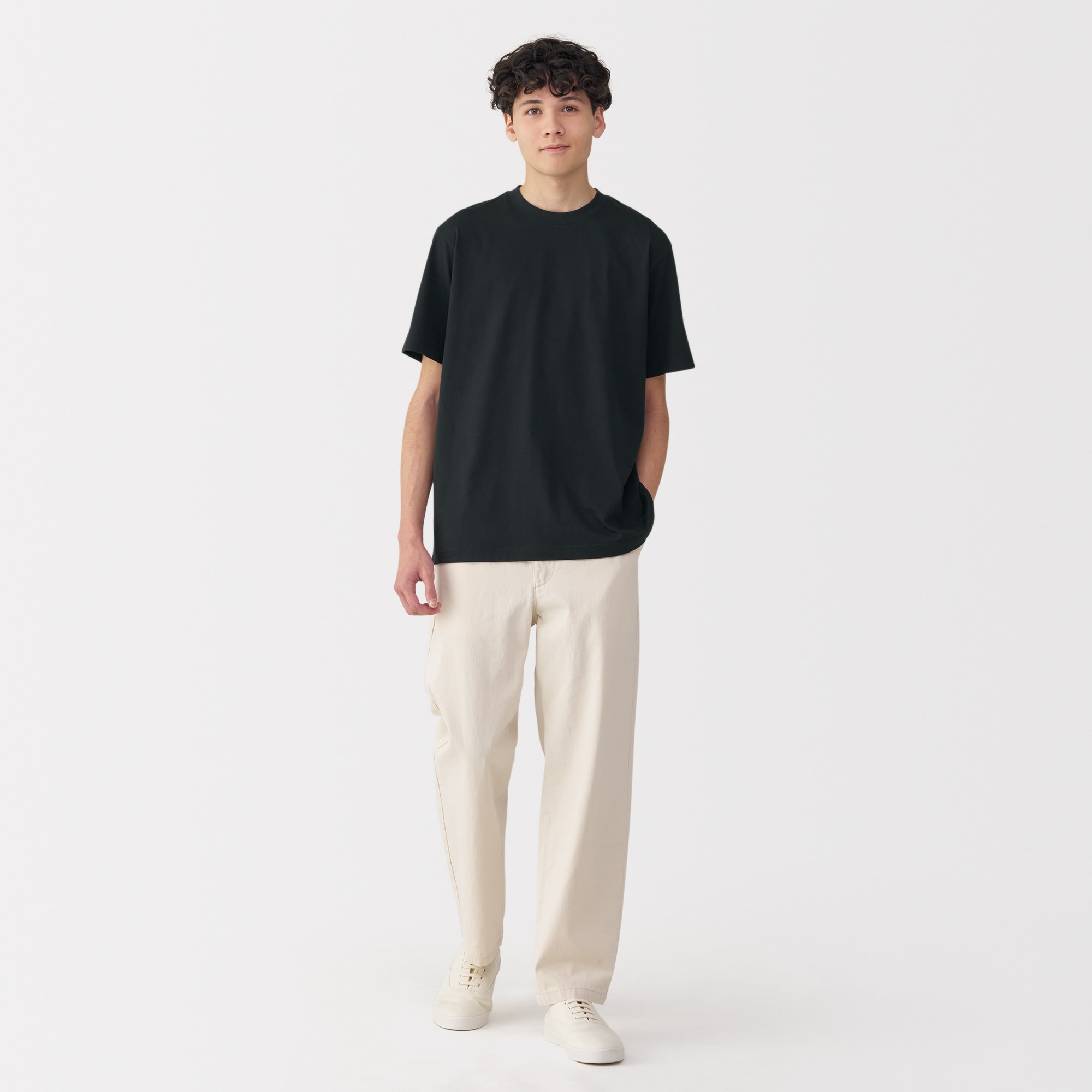 紳士　天竺編みクルーネック半袖Ｔシャツ