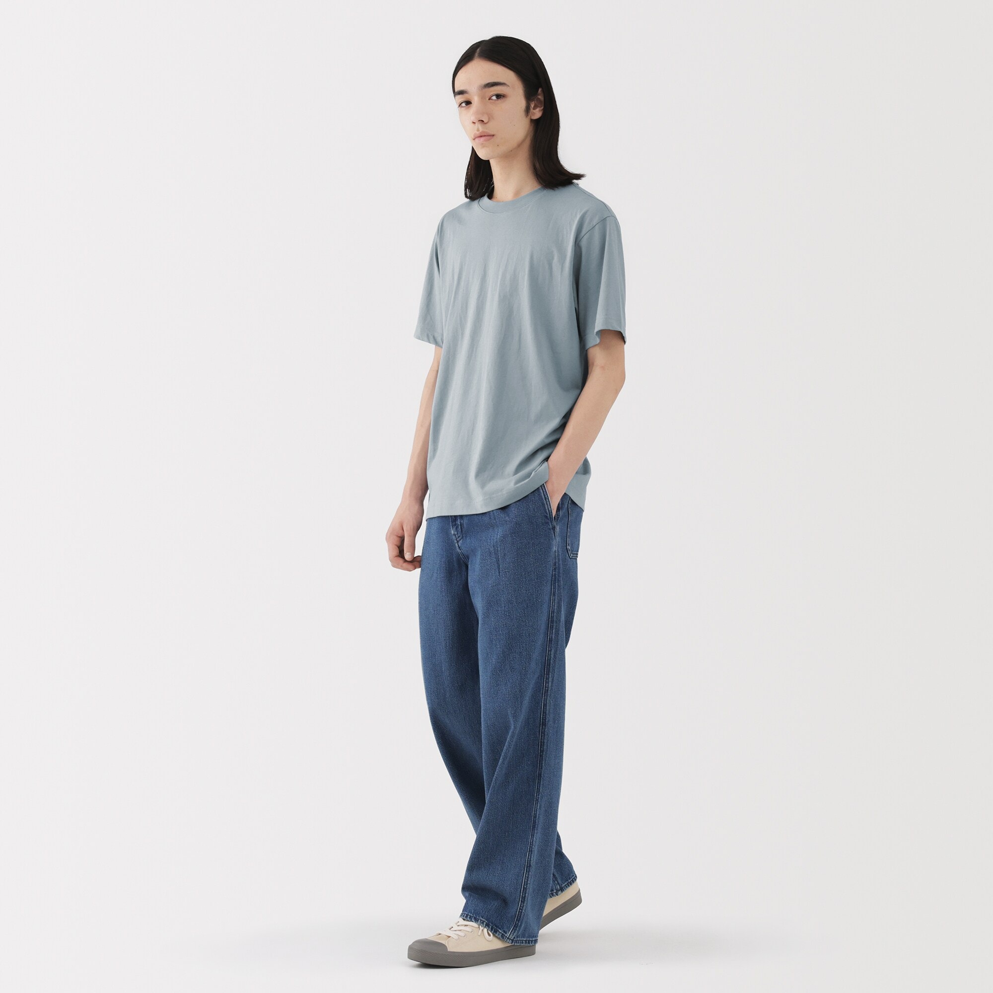 紳士　天竺編みクルーネック半袖Ｔシャツ