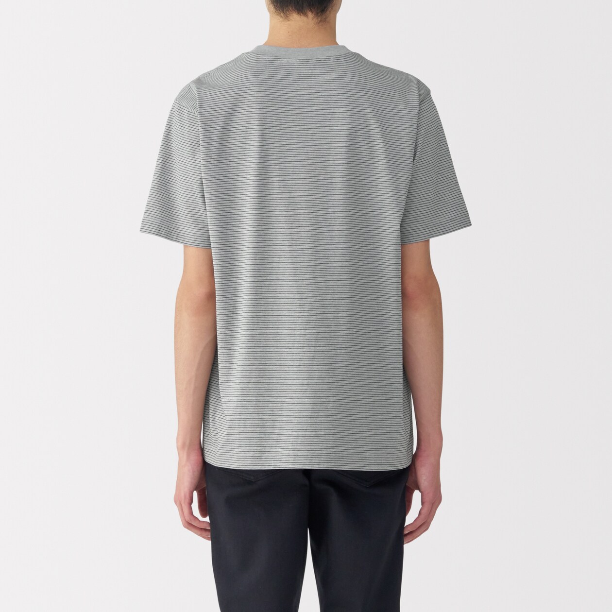 紳士　天竺編みクルーネック半袖Ｔシャツ（ボーダー）