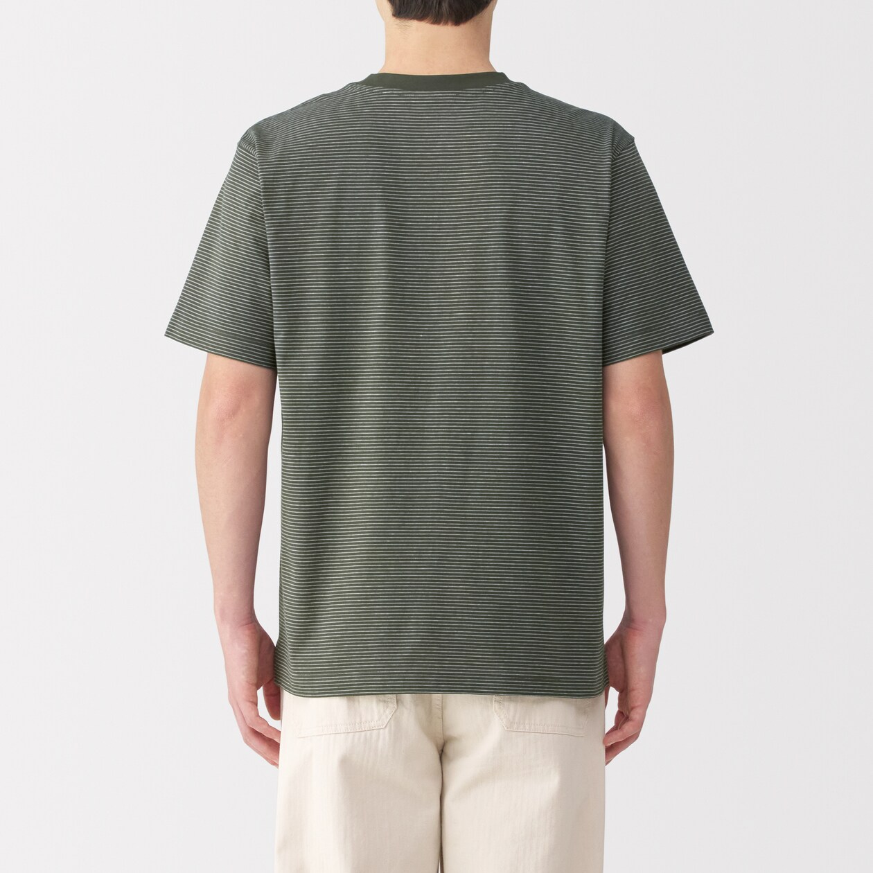 紳士　天竺編みクルーネック半袖Ｔシャツ（ボーダー）