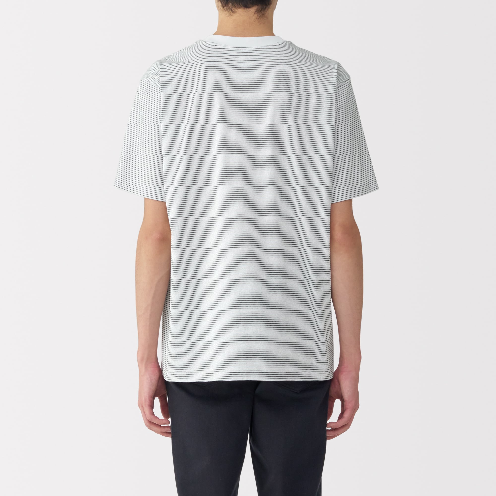 紳士　天竺編みクルーネック半袖Ｔシャツ（ボーダー）