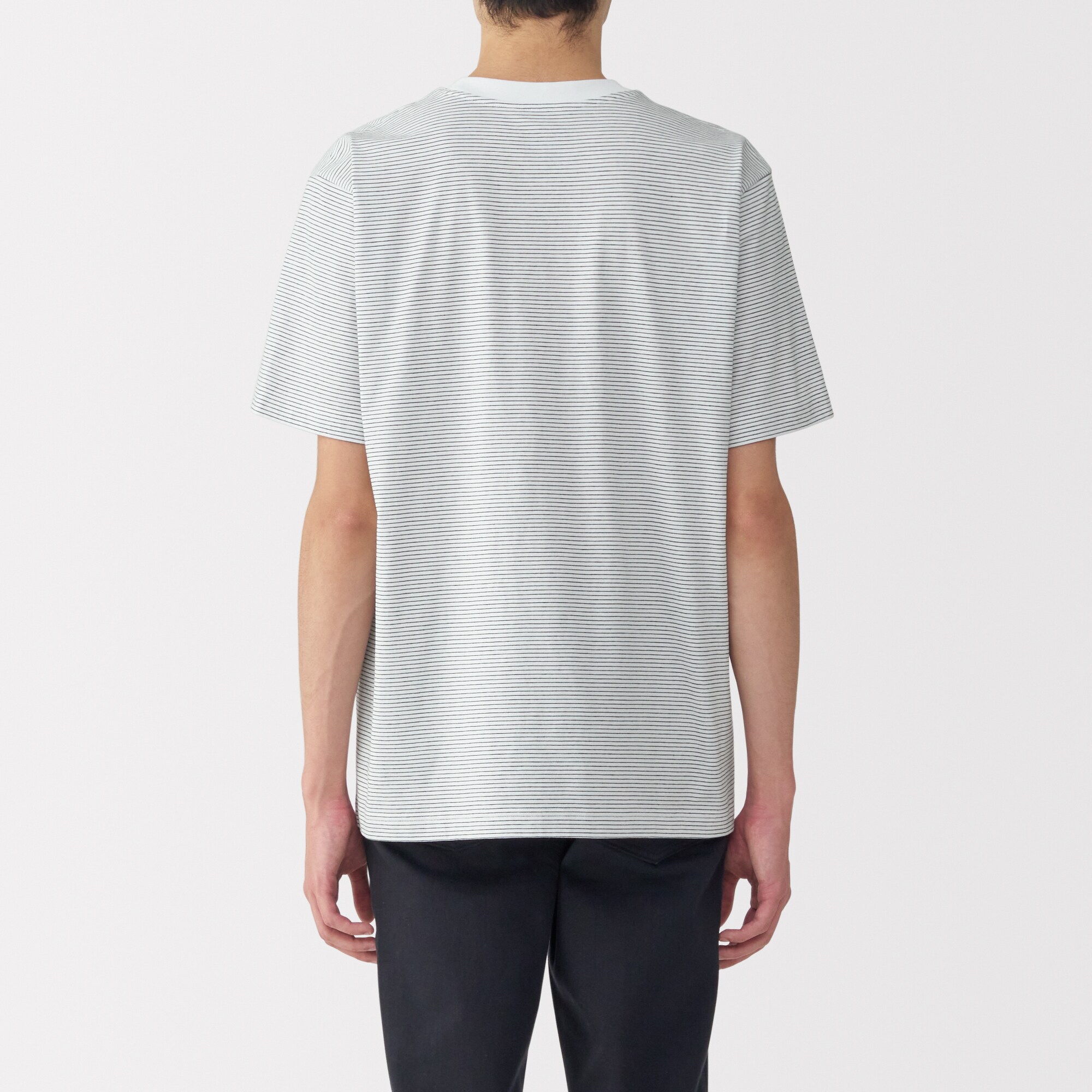 紳士　天竺編みクルーネック半袖Ｔシャツ（ボーダー）