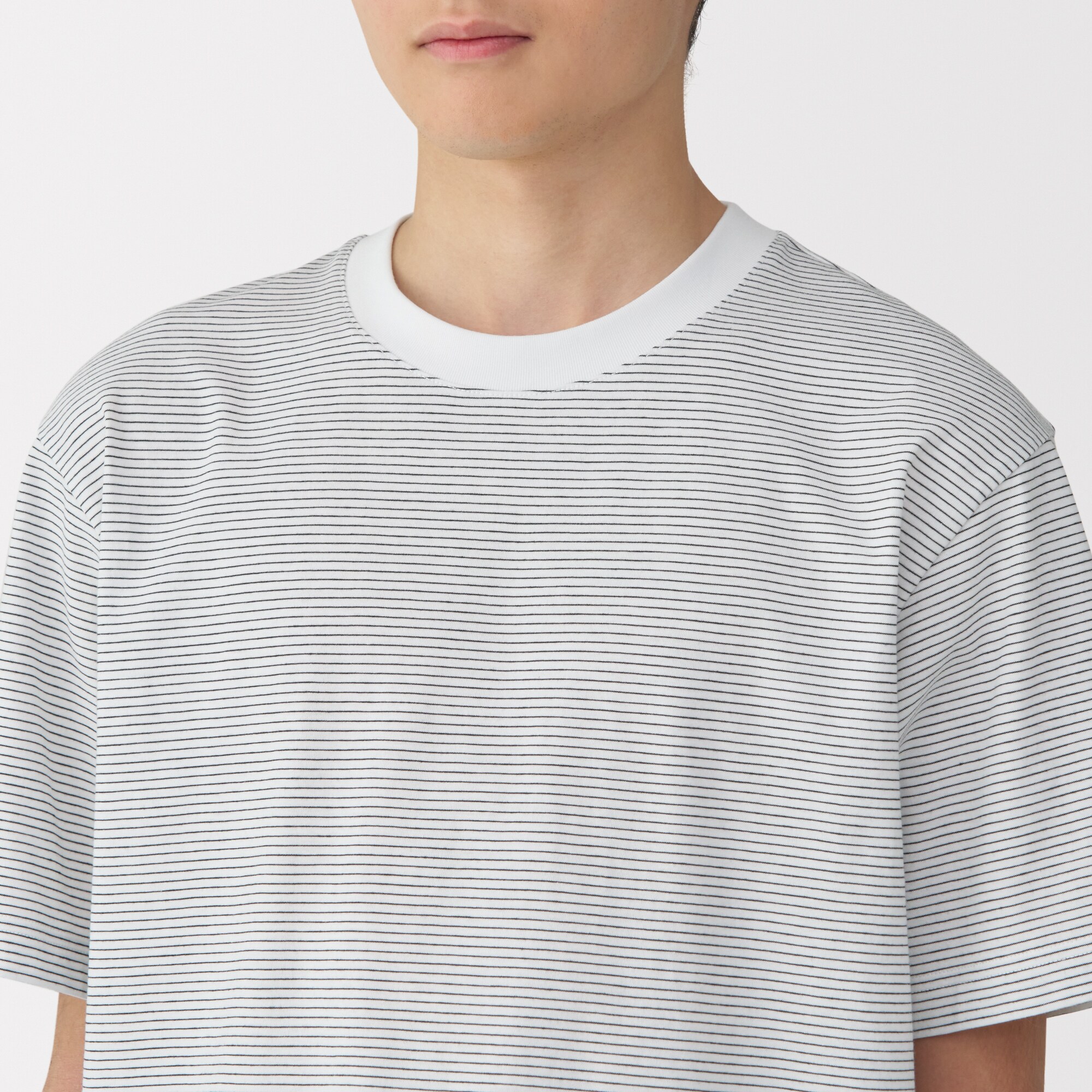 紳士　天竺編みクルーネック半袖Ｔシャツ（ボーダー）