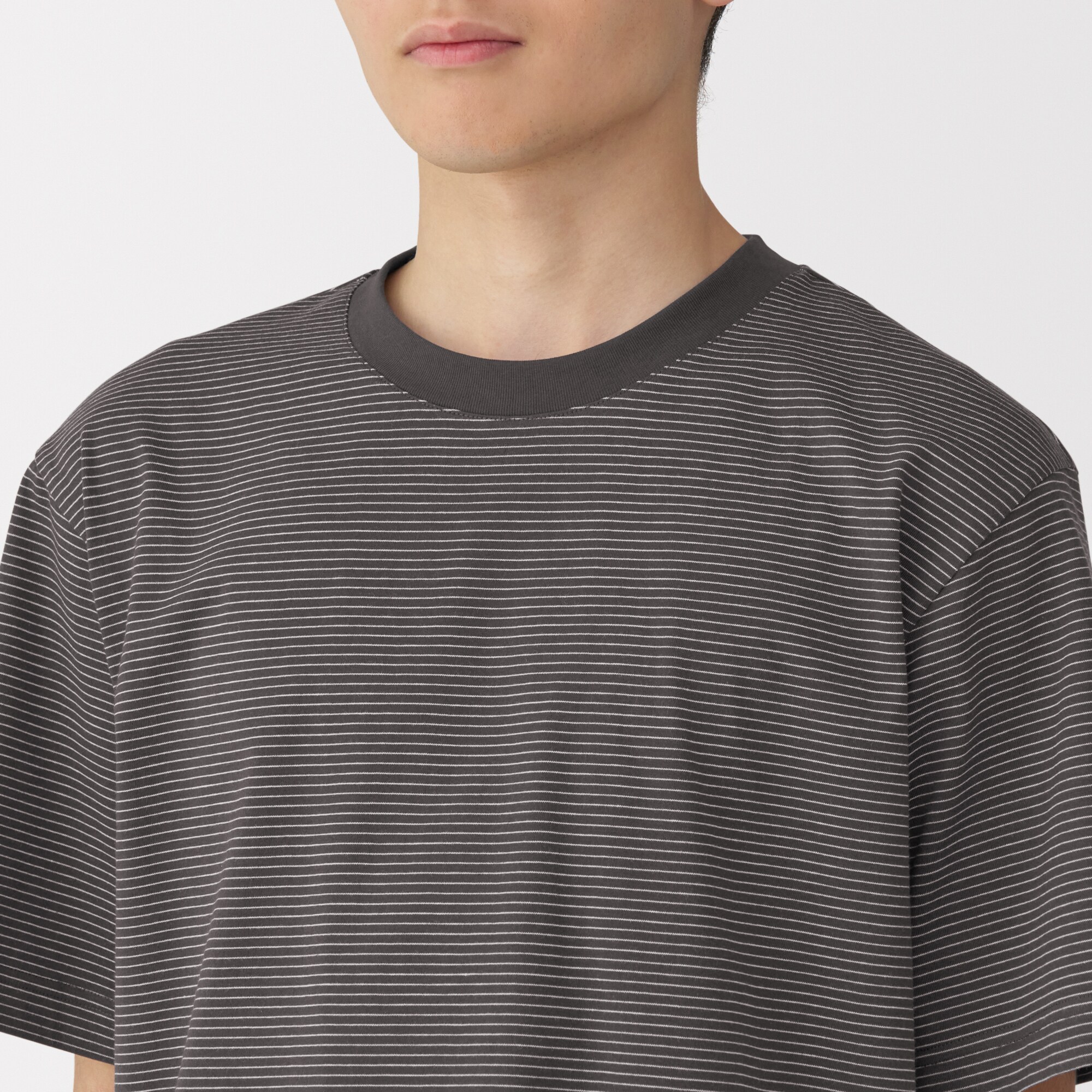 紳士　天竺編みクルーネック半袖Ｔシャツ（ボーダー）