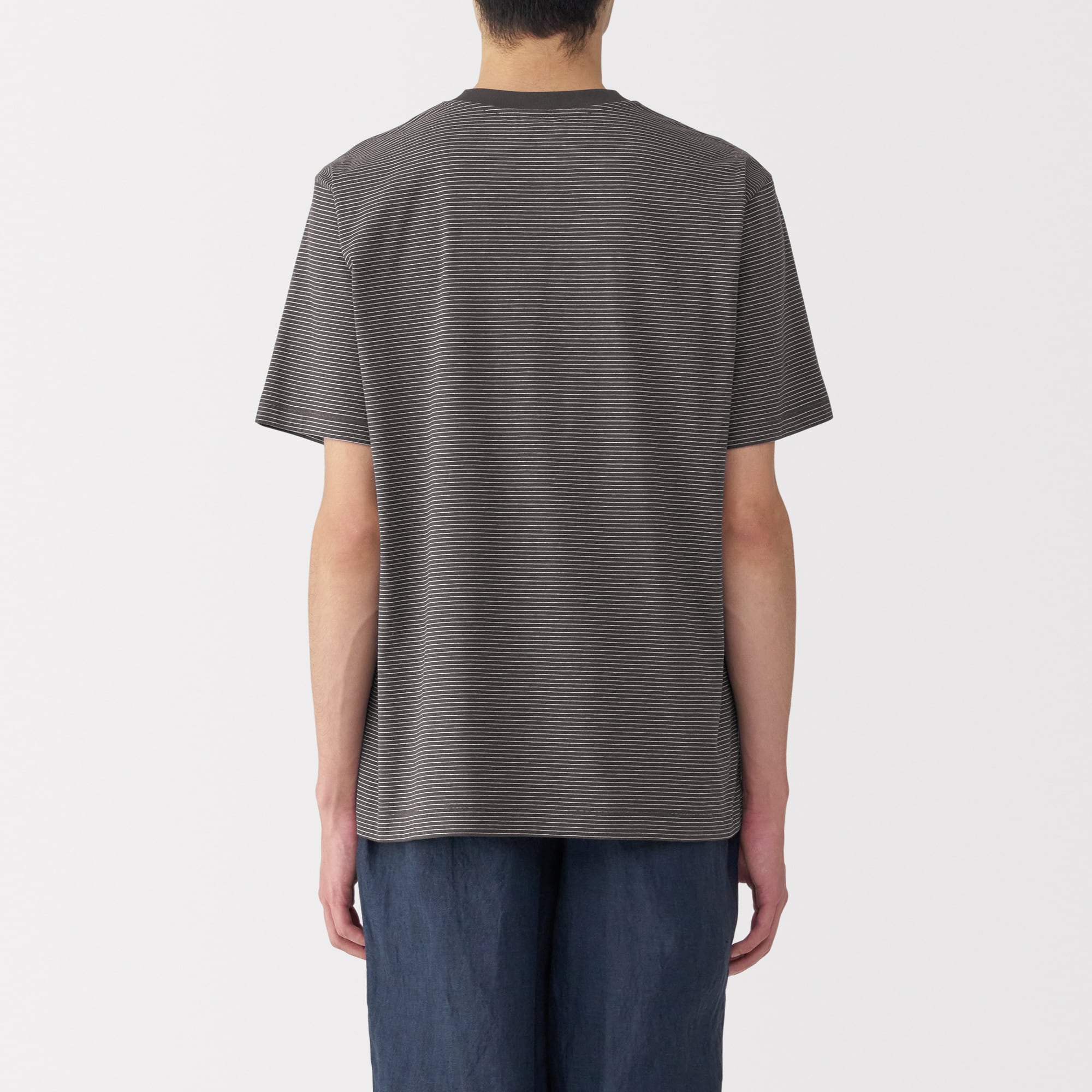 紳士　天竺編みクルーネック半袖Ｔシャツ（ボーダー）