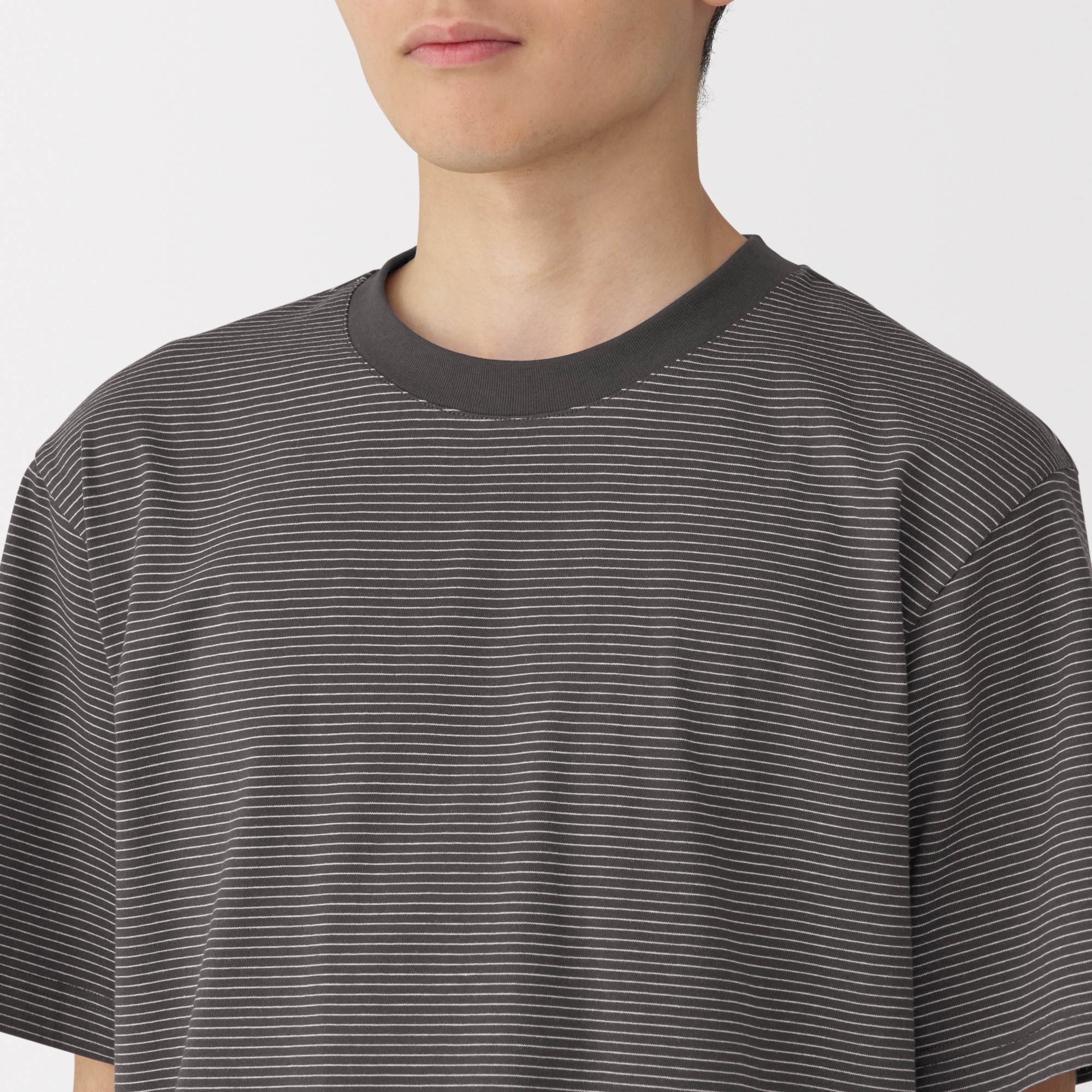 紳士　天竺編みクルーネック半袖Ｔシャツ（ボーダー）