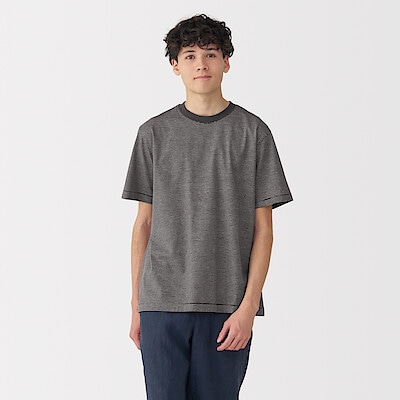 紳士　天竺編みクルーネック半袖Ｔシャツ（ボーダー）