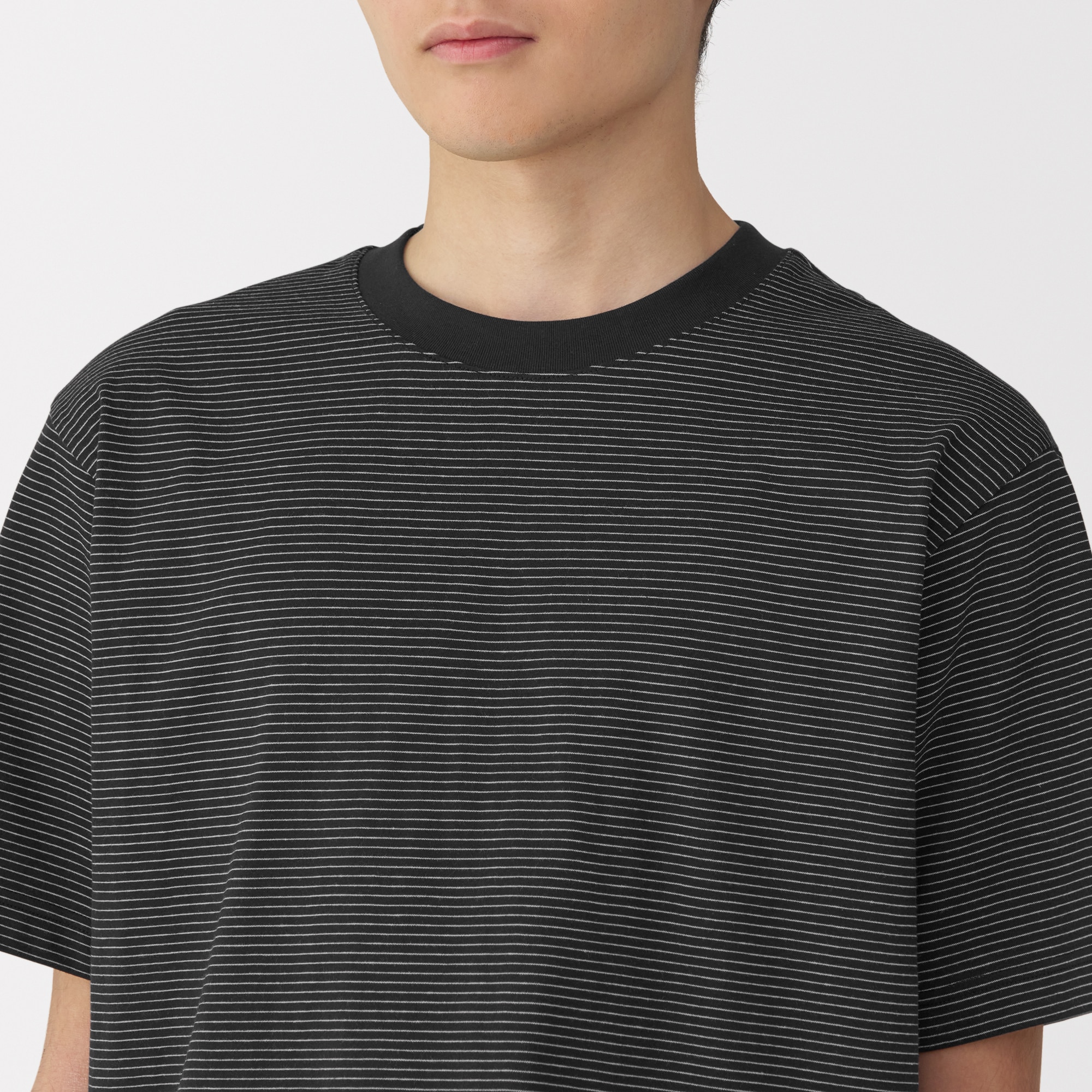 紳士　天竺編みクルーネック半袖Ｔシャツ（ボーダー）