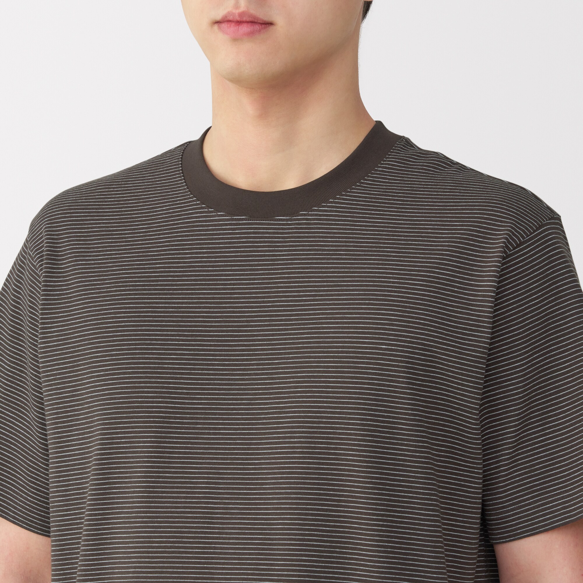 紳士　天竺編みクルーネック半袖Ｔシャツ（ボーダー）