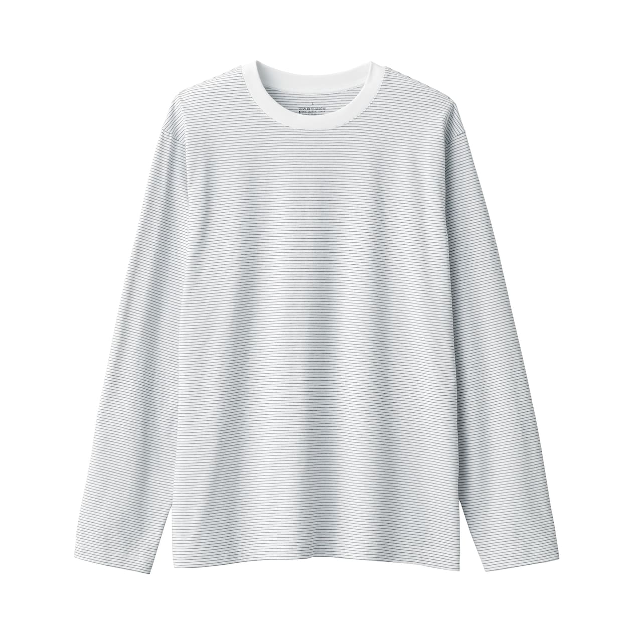 紳士　天竺編みクルーネック長袖Ｔシャツ（ボーダー）