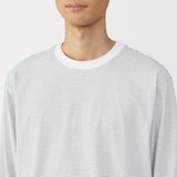 紳士　天竺編みクルーネック長袖Ｔシャツ（ボーダー）