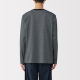 紳士　天竺編みクルーネック長袖Ｔシャツ（ボーダー）