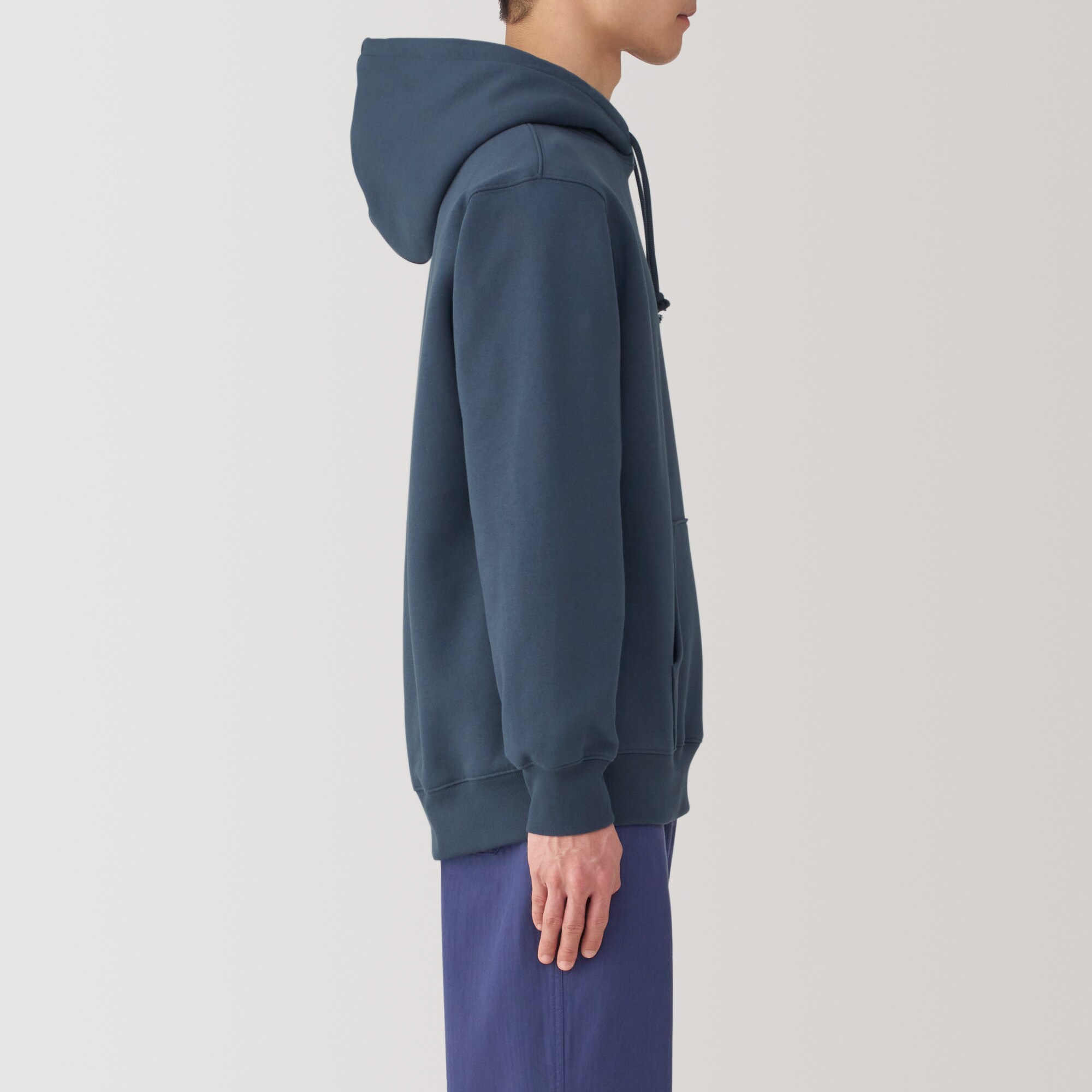 MUJI Labo  プルオーバーパーカー　スモーキーブルー　男女兼　 L〜XL 紳士 スウェットプルパーカ | 無印良品