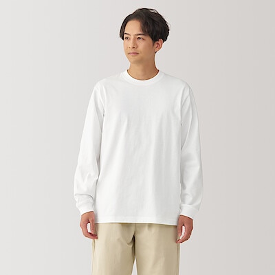 紳士　洗いざらし太番手クルーネック長袖Ｔシャツ（2025年仕様）