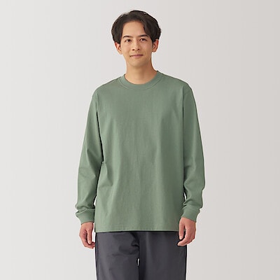 紳士　洗いざらし太番手クルーネック長袖Ｔシャツ（2025年仕様）