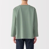 紳士　洗いざらし太番手ボートネック九分袖Ｔシャツ