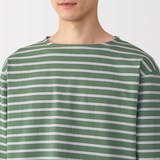 紳士　洗いざらし太番手ボートネック九分袖Ｔシャツ