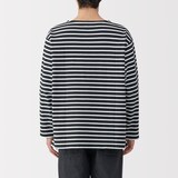 紳士　洗いざらし太番手ボートネック九分袖Ｔシャツ