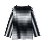 紳士　洗いざらし太番手ボートネック九分袖Ｔシャツ