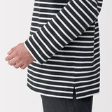 紳士　洗いざらし太番手ボートネック九分袖Ｔシャツ