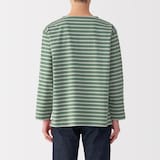 紳士　洗いざらし太番手ボートネック九分袖Ｔシャツ