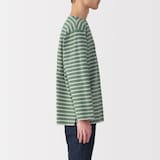 紳士　洗いざらし太番手ボートネック九分袖Ｔシャツ