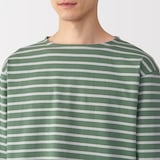 紳士　洗いざらし太番手ボートネック九分袖Ｔシャツ