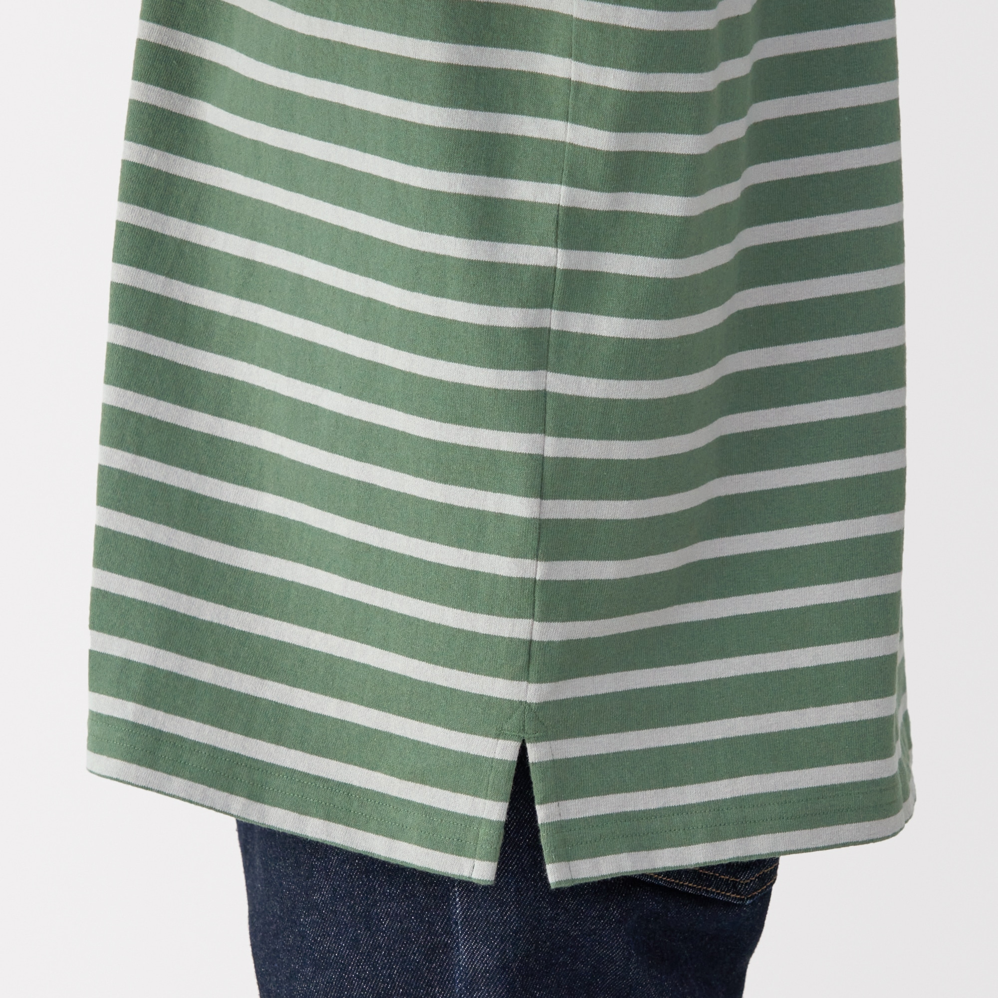 紳士　洗いざらし太番手ボートネック九分袖Ｔシャツ