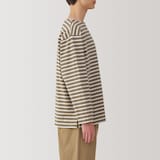 紳士　洗いざらし太番手ボートネック九分袖Ｔシャツ