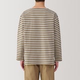 紳士　洗いざらし太番手ボートネック九分袖Ｔシャツ