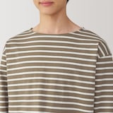 紳士　洗いざらし太番手ボートネック九分袖Ｔシャツ