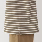 紳士　洗いざらし太番手ボートネック九分袖Ｔシャツ